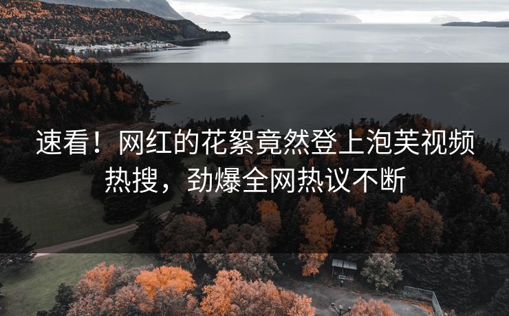 速看！网红的花絮竟然登上泡芙视频热搜，劲爆全网热议不断