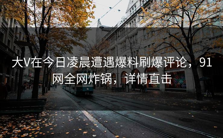 大V在今日凌晨遭遇爆料刷爆评论，91网全网炸锅，详情直击